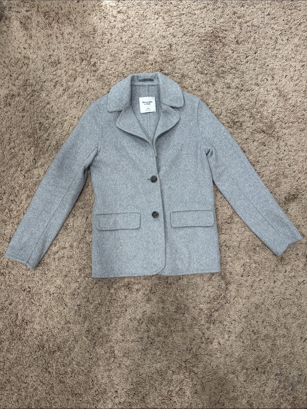 Abercrombie & Fitch Heather Gray Wool Pea Coat